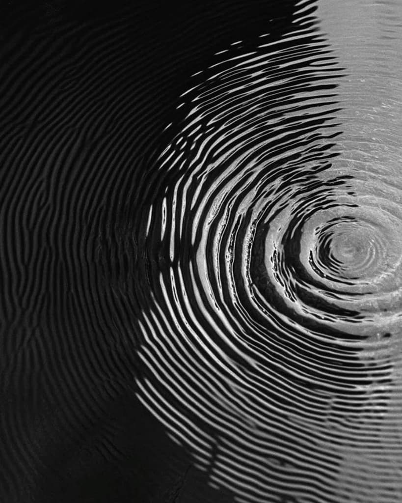 Black and white water ripples